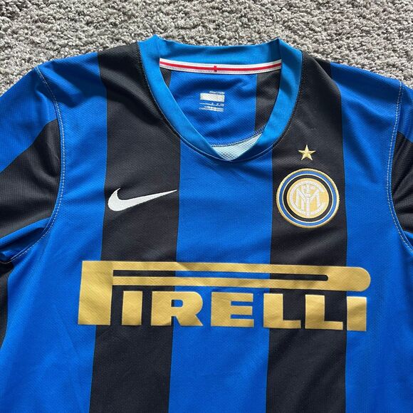 Nike 2008-09 Inter Milan Soccer Jersey Home Mens Size Small #4 Blue Black Soccer - Picture 2 of 9